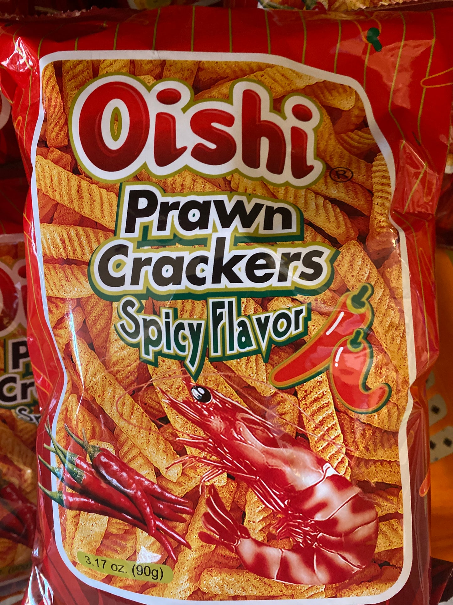 Oishi Prawn Crackers Spicy Flavor -3.17oz