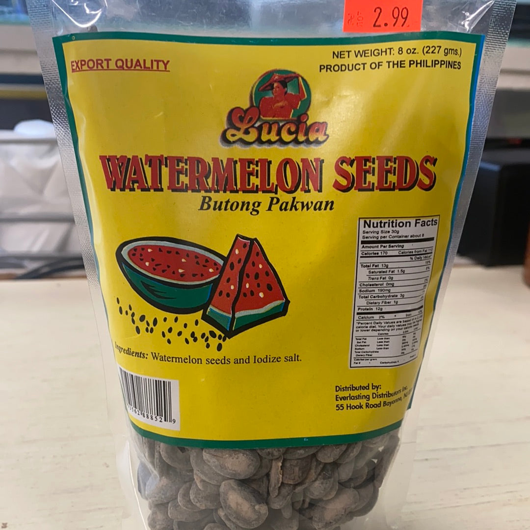 Lucia Watermelon Seeds (Butong Pakwan) 8 Oz.