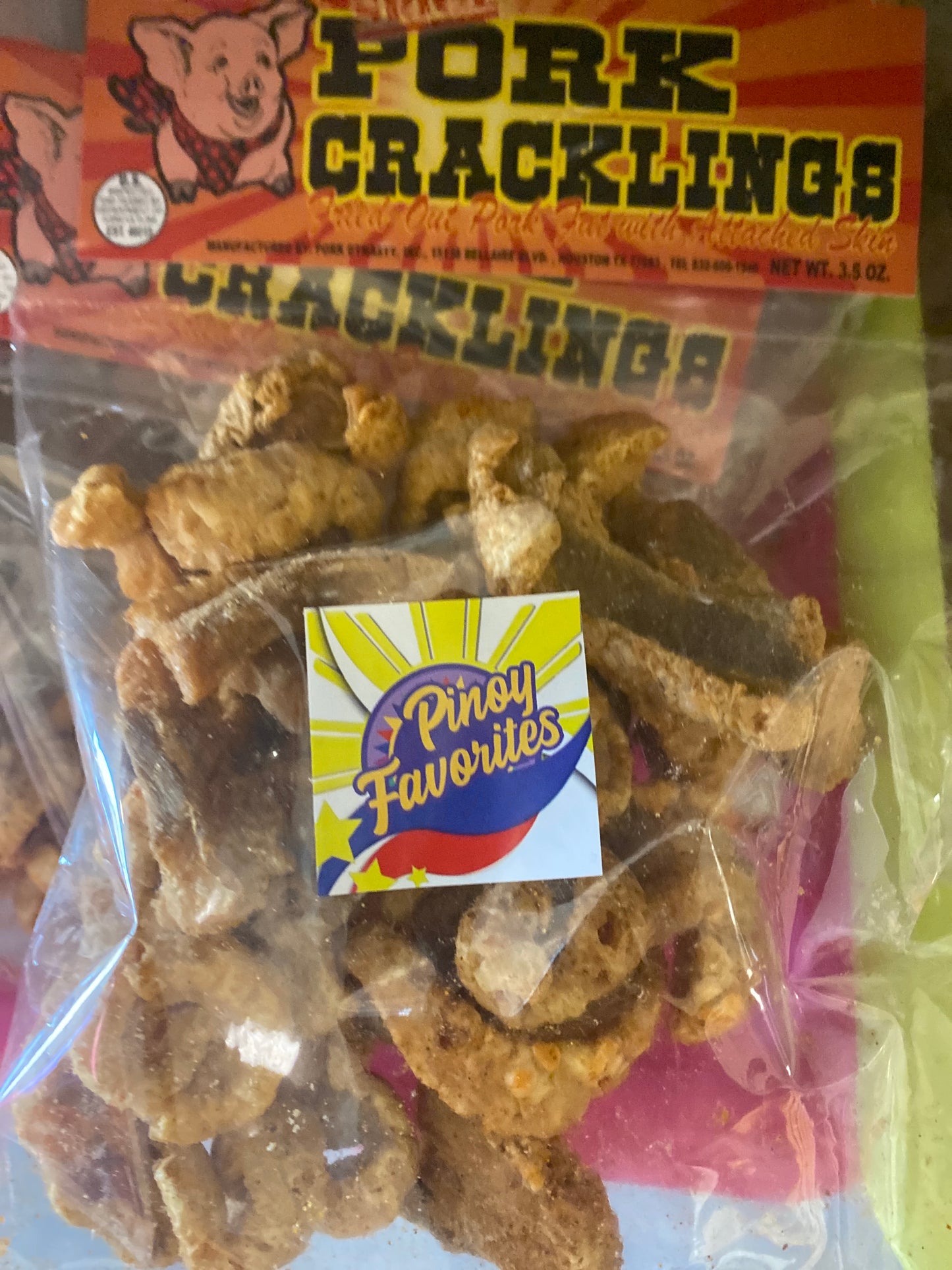 Pork Cracklings Fried Out Pork Fat with Attached Skin Spicy- 3.5oz