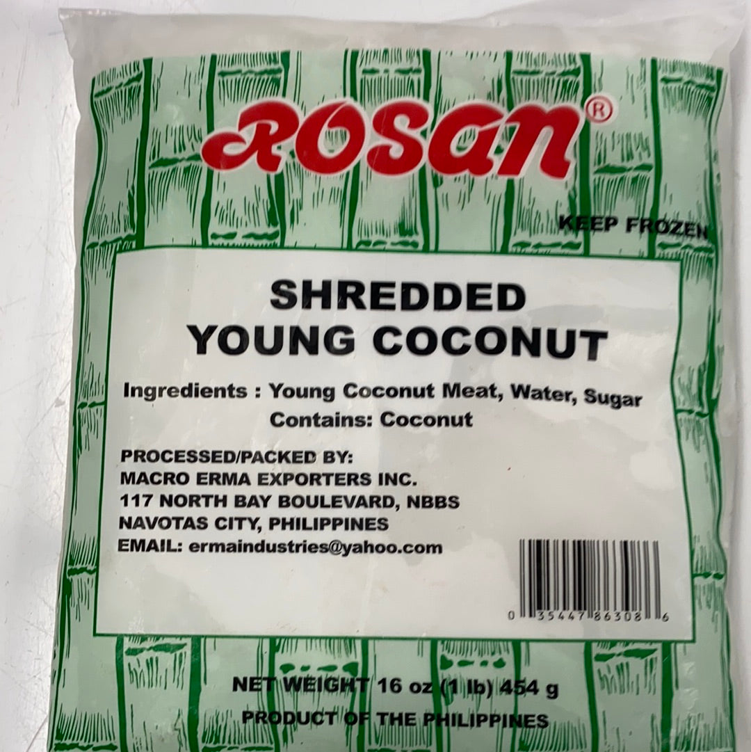 Rosan Frozen Shredded Young Coconut - 1 lb.