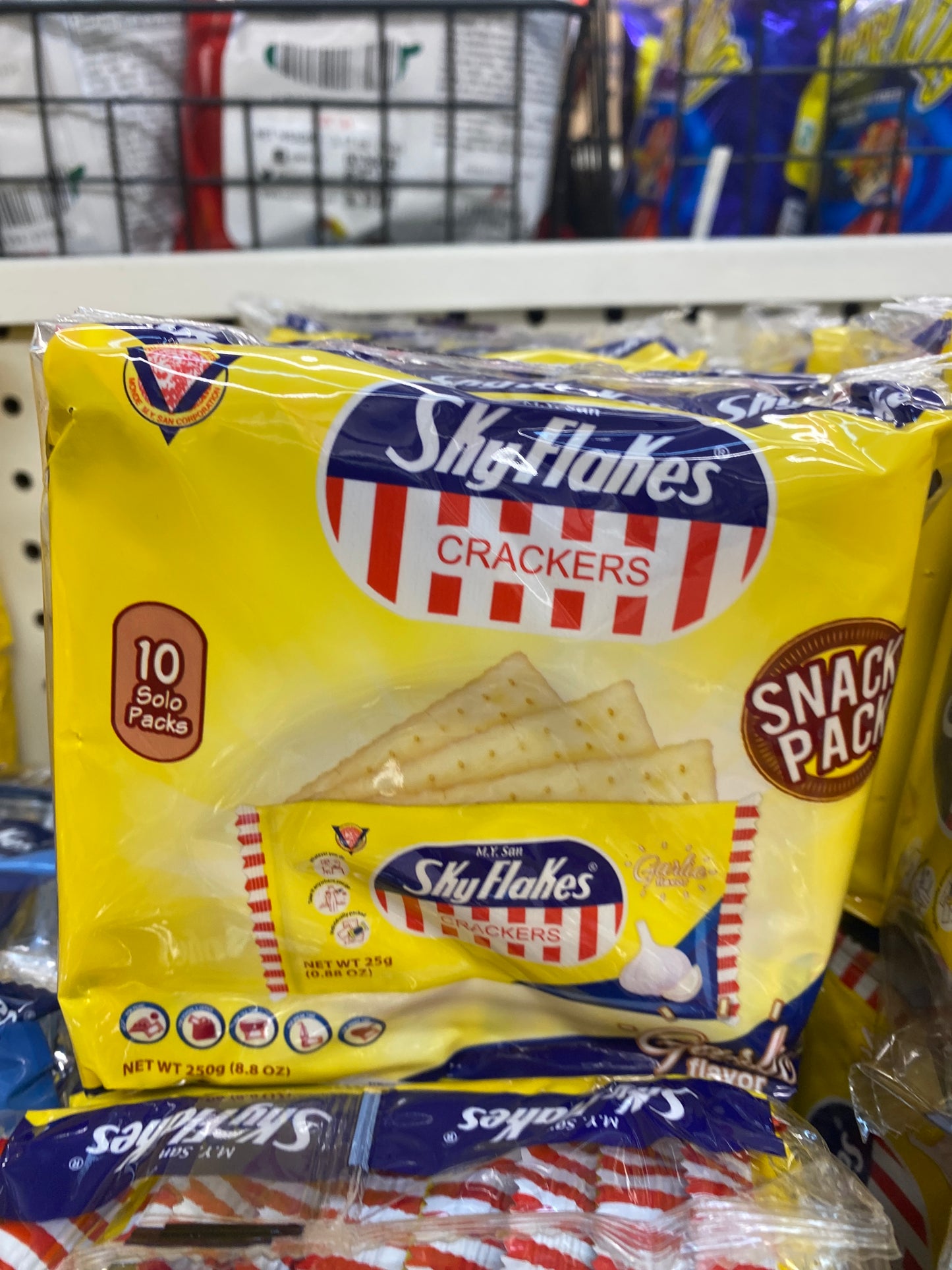 MY San Skyflakes Crackers Garlic Flavor Snack Pack 10packs - 8.8oz