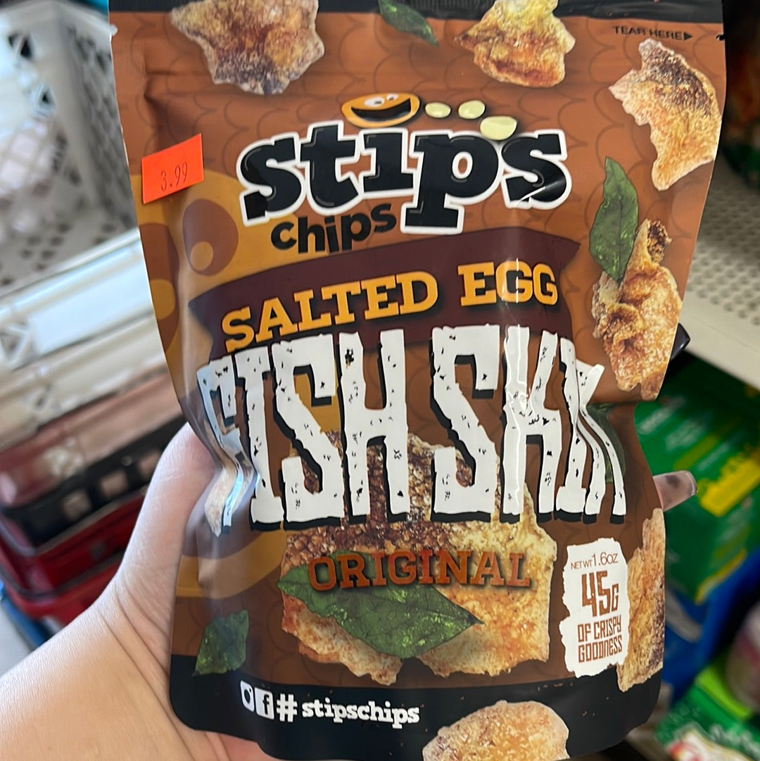 Stips Chips Salted Egg Fish Skin Original - 1.6oz