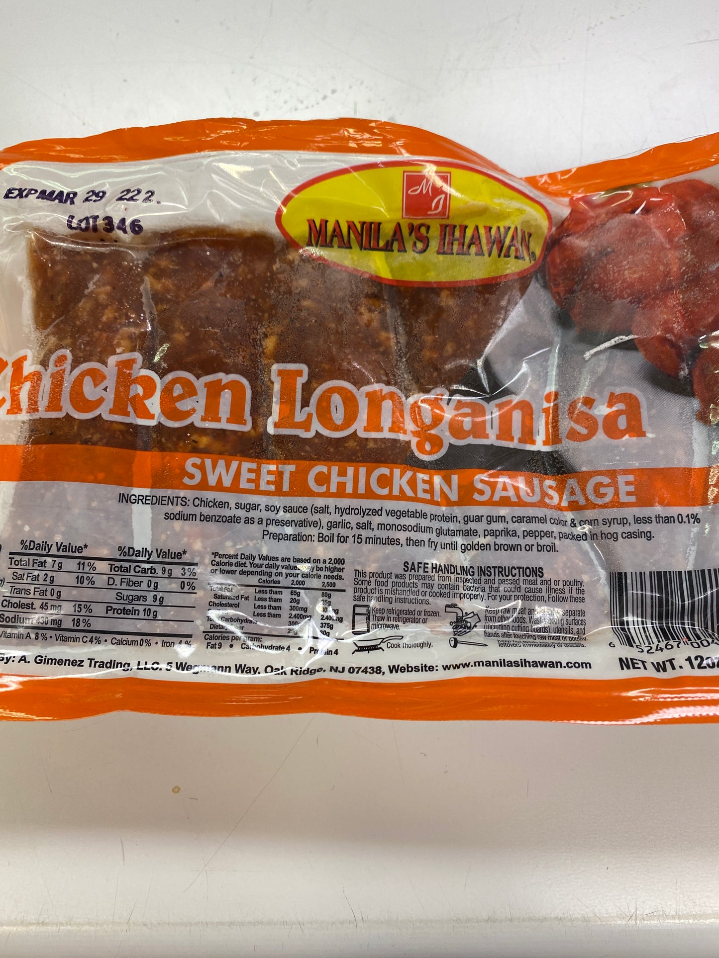 Manila's Ihawan Chicken Longanisa - 12oz