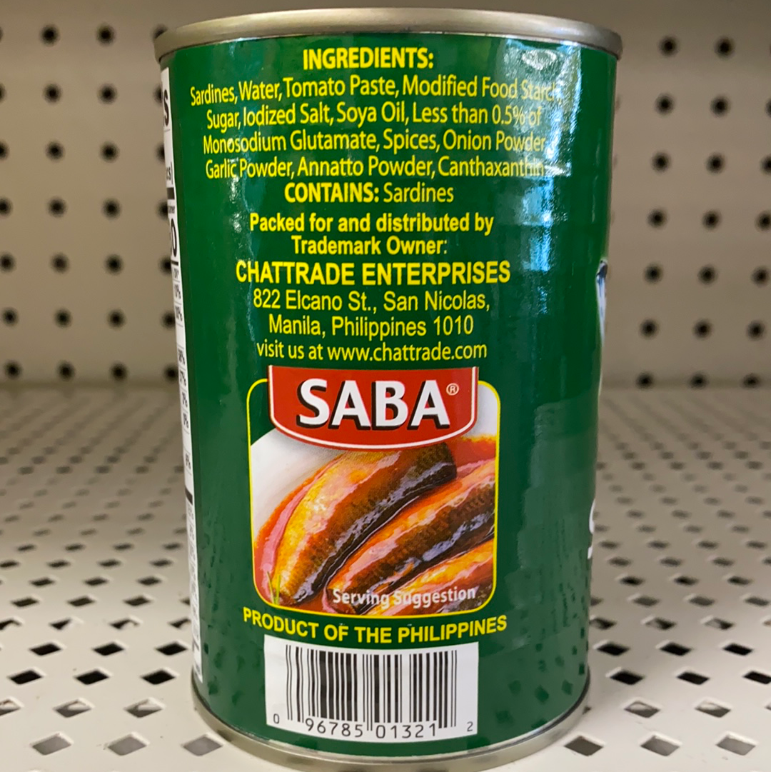 Saba Sardines In Tomato Sauce - 15 oz