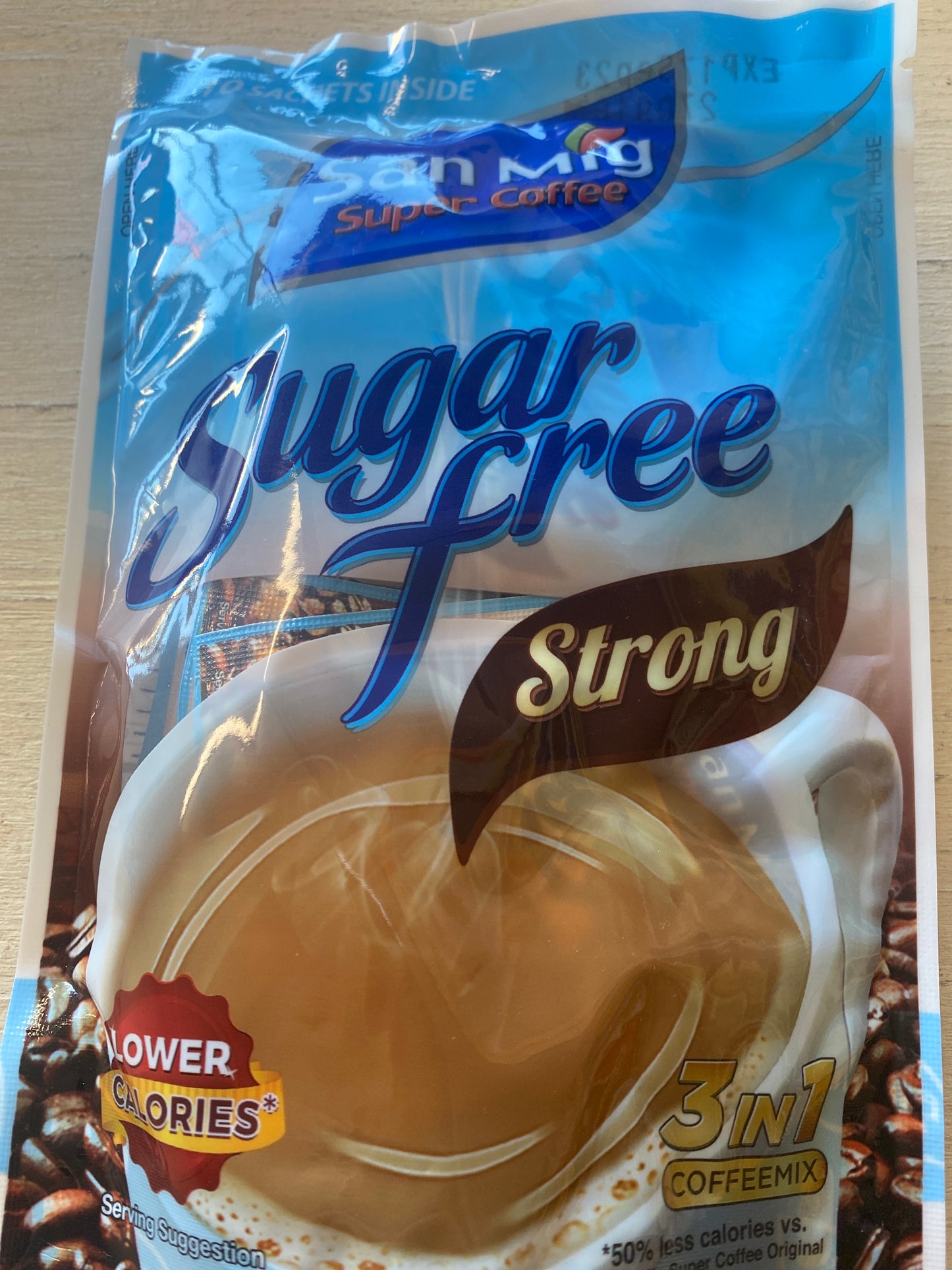 San Mig Sugar Free Strong Coffee 3 in 1 Mix - 10sachets