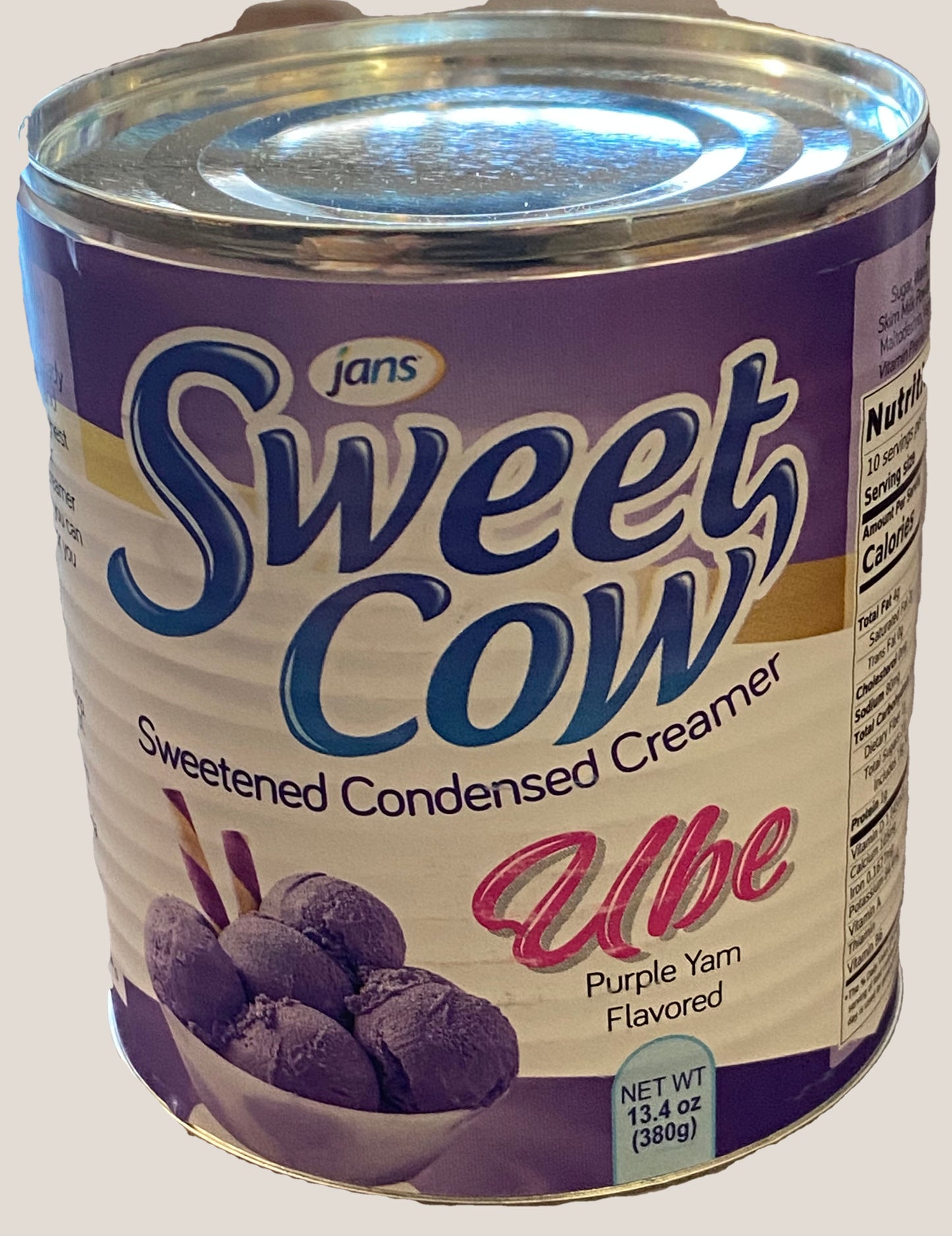 Jans Sweet Cow Sweetened Condensed Creamer Ube (Purple Yam) Flavor - 13.4 oz