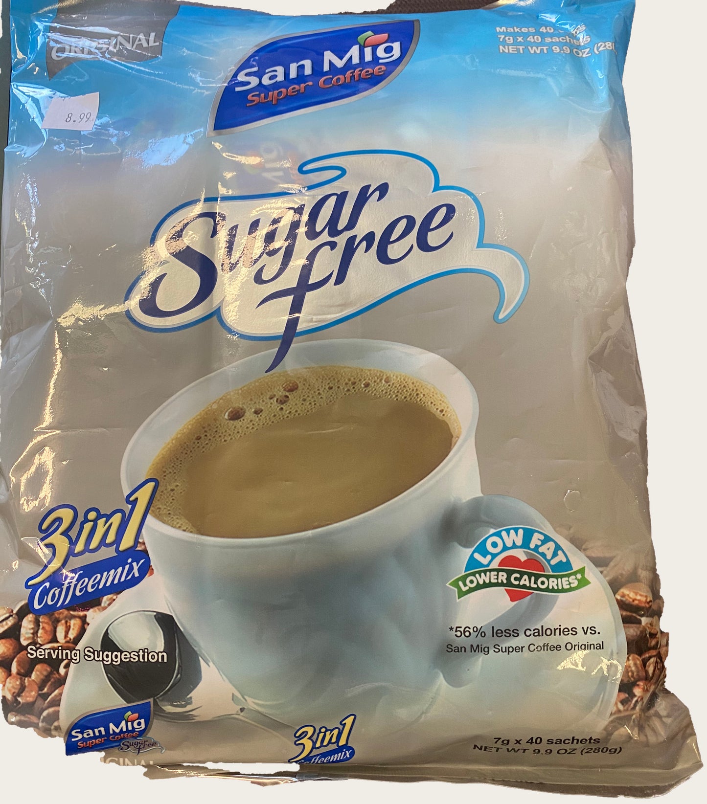 San Mig Sugar Free 3-in-1 Coffee Mix Original - 40 sachets
